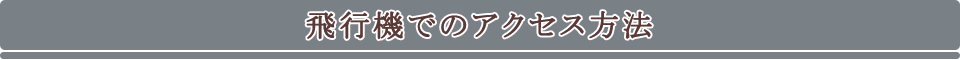 飛行機でのアクセス方法